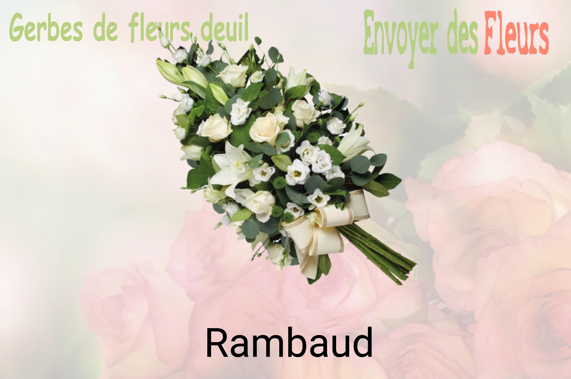 Gerbe de fleurs de deuil livrée à Rambaud